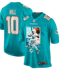 Tyreek Hill 10 Miami Dolphins The Cheetah Game Men Jersey - Aqua JS5605 nicesnker