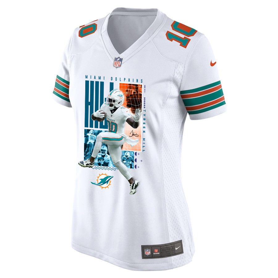 Tyreek Hill 10 Miami Dolphins The Cheetah Women Game Jersey - White JS8594 nicesnker - Image 2