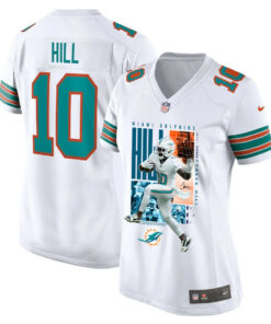 Tyreek Hill 10 Miami Dolphins The Cheetah Women Game Jersey - White JS8594 nicesnker