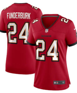 Tyrek Funderburk 24 Tampa Bay Buccaneers Women's Game Jersey - Red JS5785 nicesnker