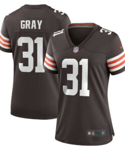 Vincent Gray 31 Cleveland Browns Game Women Jersey - Brown JS5025 nicesnker
