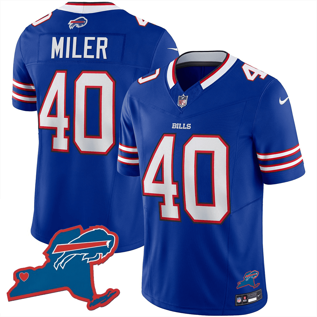 Von Miller 40 Buffalo Bills New York Patch Game Men Jersey - Royal JS9527 nicesnker