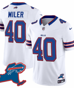 Von Miller 40 Buffalo Bills New York Patch Game Men Jersey - White JS8859 nicesnker
