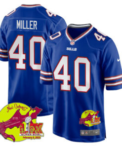 Von Miller 40 Buffalo Bills Super Bowl LIX New Orleans Patch Game Men Jersey - Royal JS8788 nicesnker