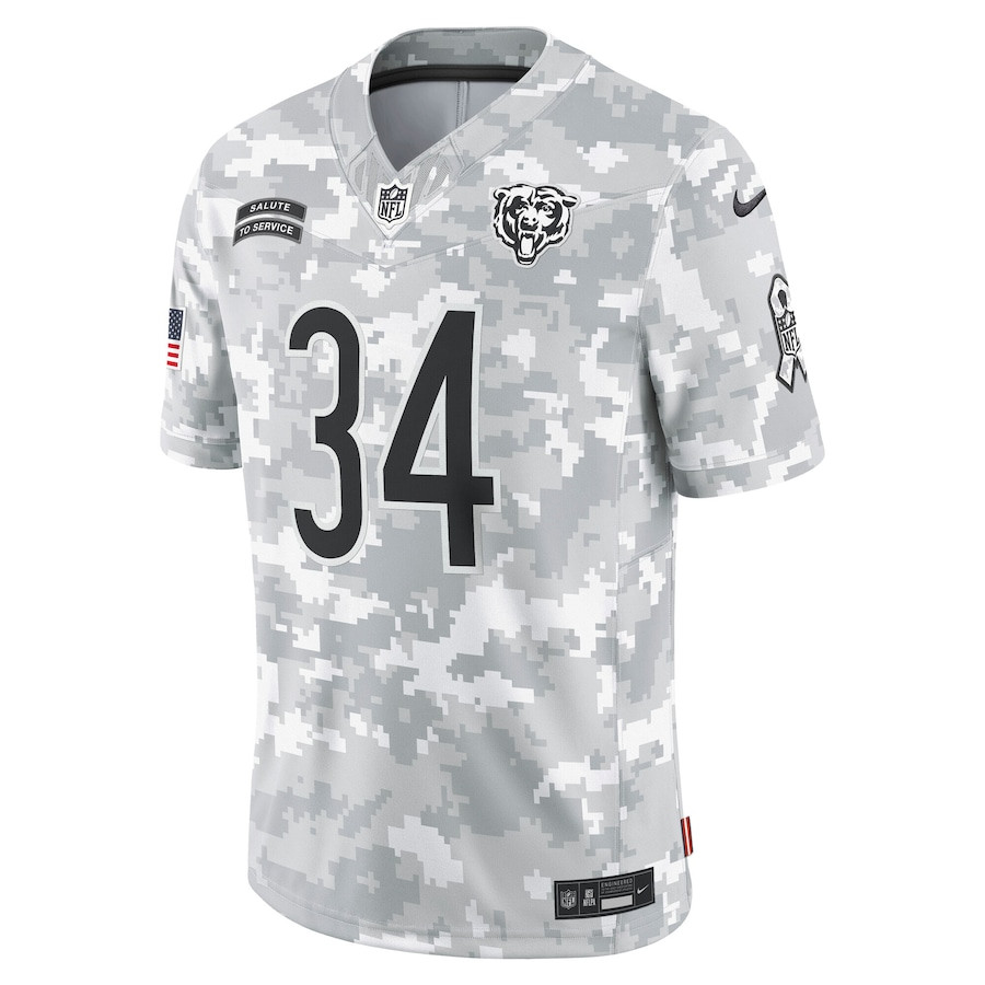 Walter Payton 34 Chicago Bears 2024 Salute to Service Retired Player Limited Men Jersey - Arctic Camo JS4160 nicesnker - Image 2