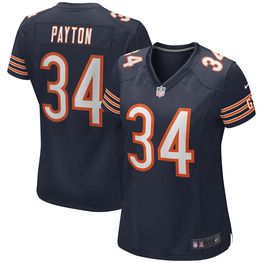 Walter Payton 34 Chicago Bears Women Game Retired Jersey - Navy JS1464 nicesnker
