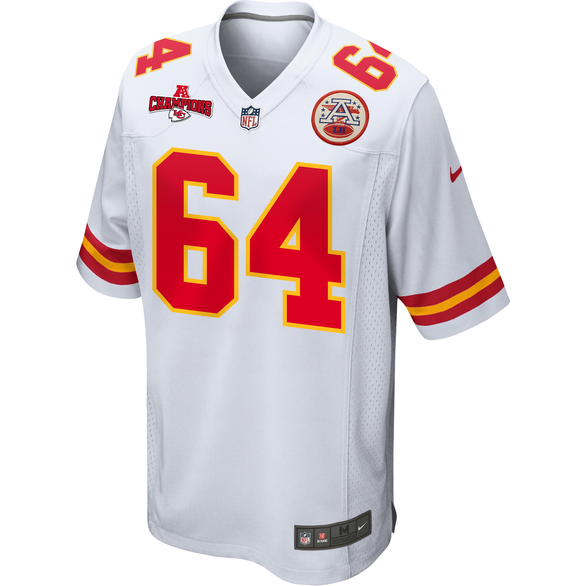Wanya Morris 64 Kansas City Chiefs AFC Champions Patch Game Men Jersey - White JS4258 nicesnker - Image 2