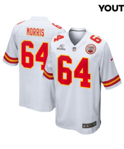 Wanya Morris 64 Kansas City Chiefs Super Bowl LVIII Patch Game YOUTH Jersey - White JS2071 nicesnker