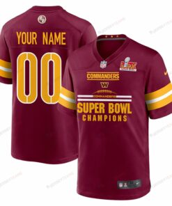 Washington Commanders Super Bowl LIX Champions Ball Game Men Custom Jersey - Burgundy JS4573 nicesnker
