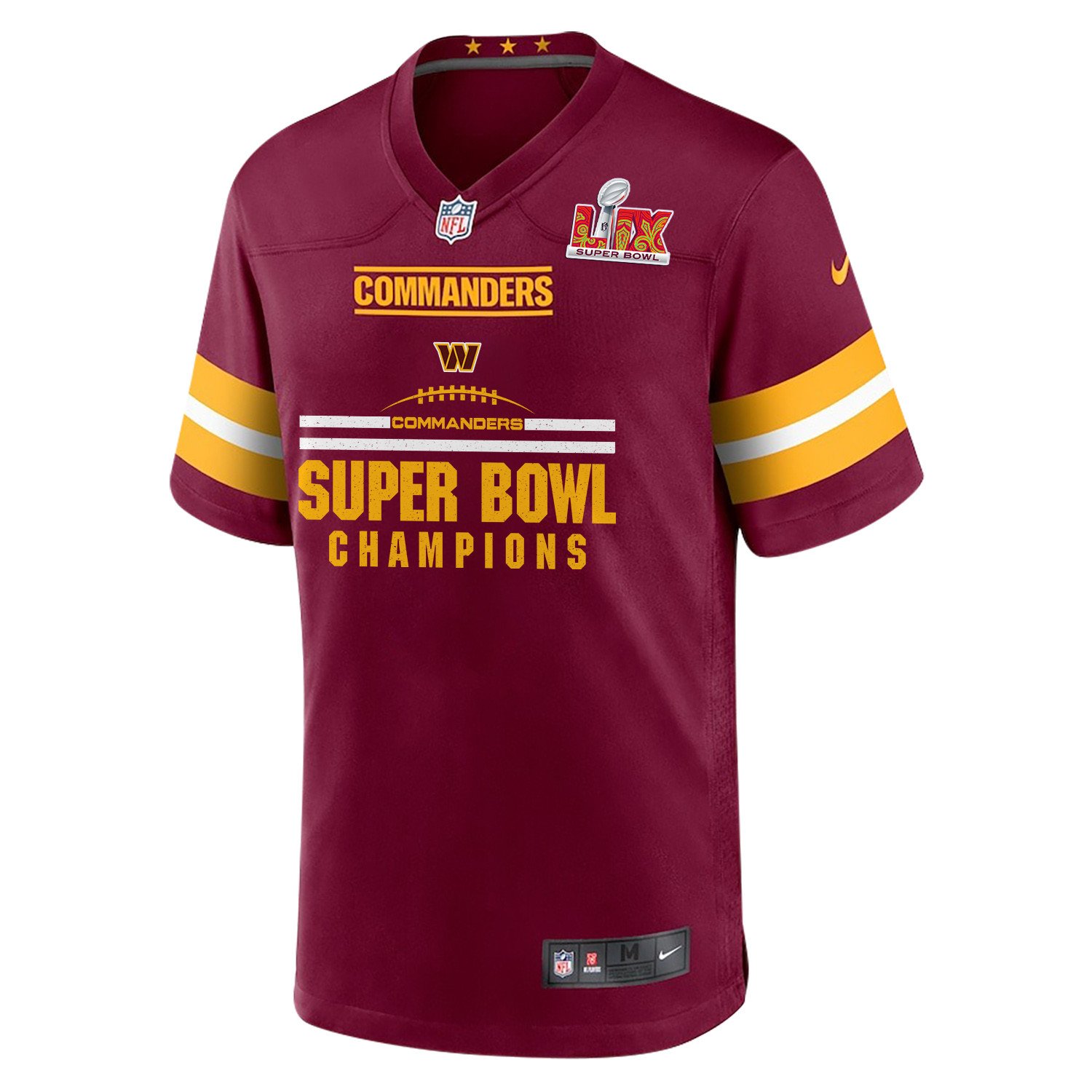 Washington Commanders Super Bowl LIX Champions Ball Game Men Custom Jersey - Burgundy JS4573 nicesnker - Image 2