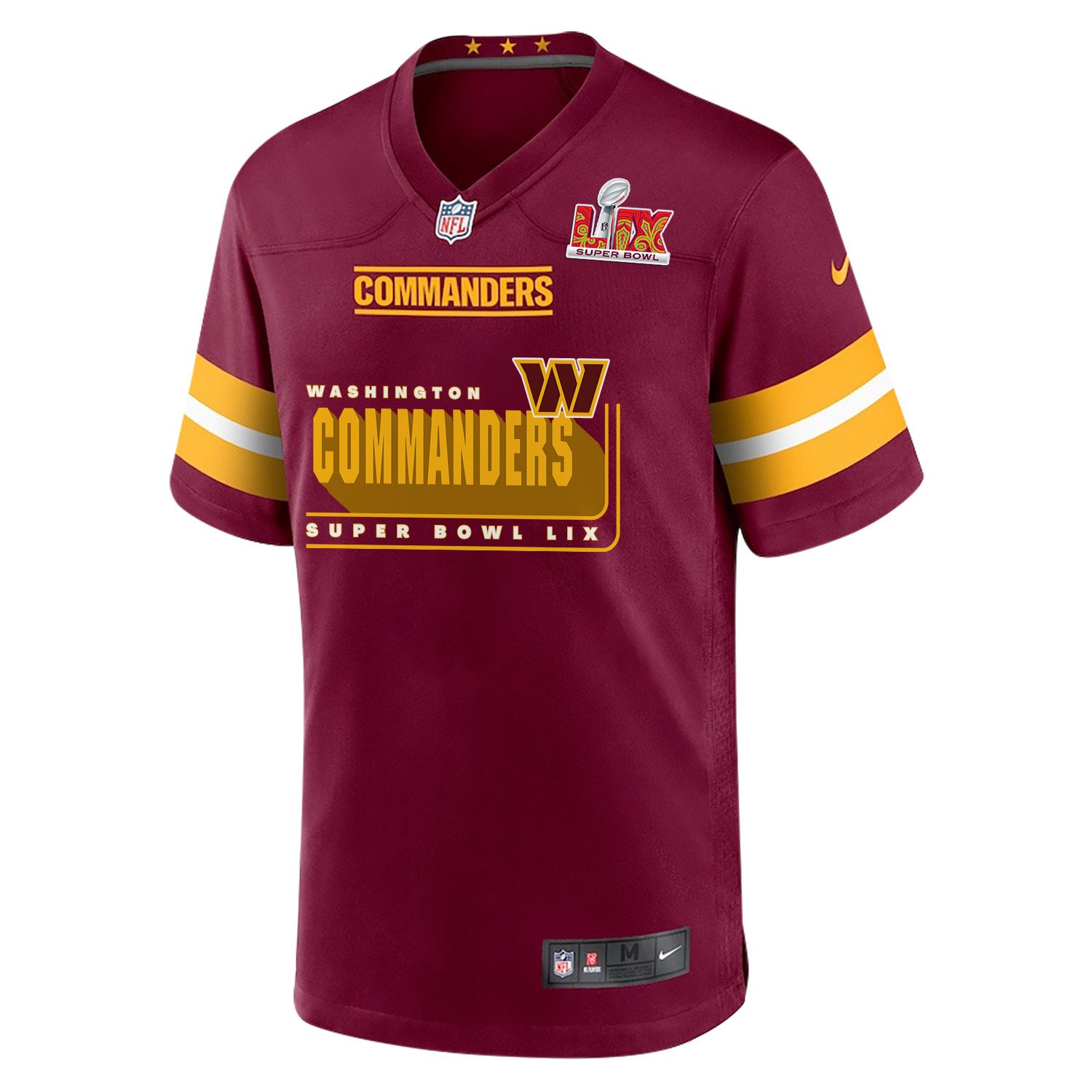 Washington Commanders Super Bowl LIX Champions Big Commanders Game Men Custom Jersey - Burgundy JS6804 nicesnker - Image 2