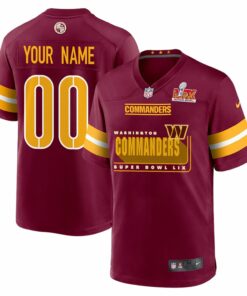 Washington Commanders Super Bowl LIX Champions Big Commanders Game Men Custom Jersey - Burgundy JS6804 nicesnker