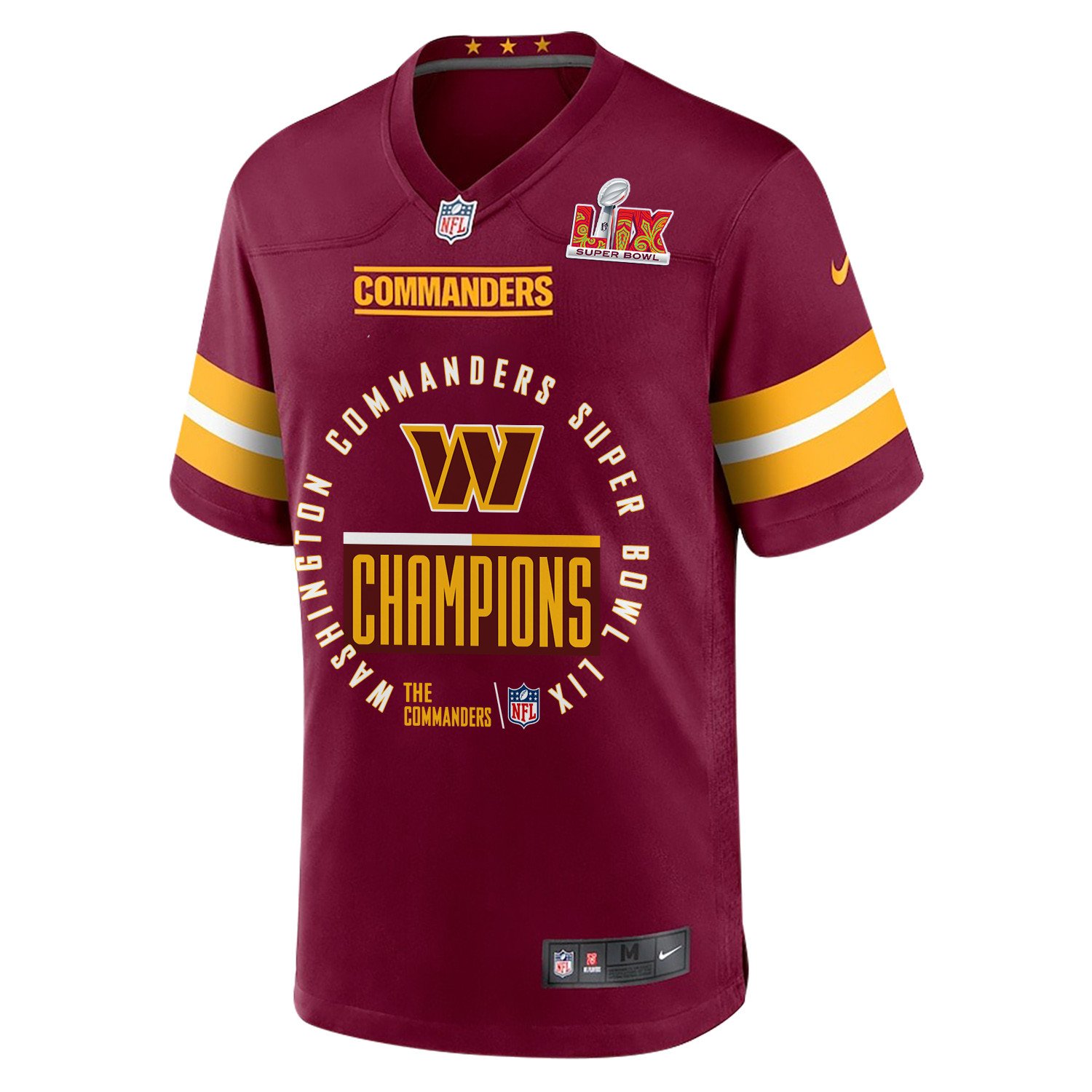 Washington Commanders Super Bowl LIX Champions Game Men Custom Jersey - Burgundy JS9067 nicesnker - Image 3
