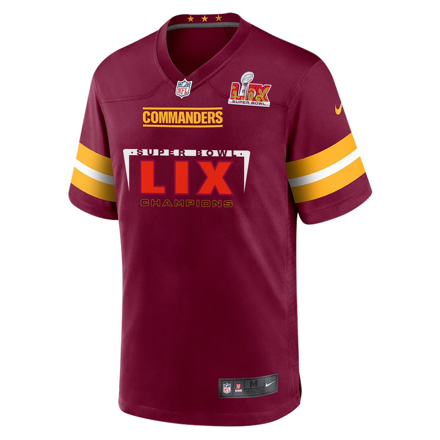 Washington Commanders Super Bowl LIX Champions Simple Style Game Men Custom Jersey - Burgundy JS7739 nicesnker - Image 2