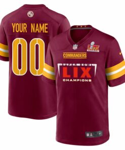 Washington Commanders Super Bowl LIX Champions Simple Style V2 Game Men Custom Jersey - Burgundy JS2306 nicesnker
