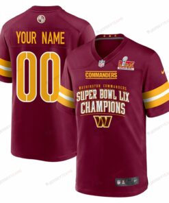 Washington Commanders Super Bowl LIX Champions V2 Game Men Custom Jersey - Burgundy JS4494 nicesnker