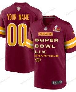 Washington Commanders Super Bowl LIX Champions V3 Game Men Custom Jersey - Burgundy JS1119 nicesnker
