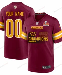 Washington Commanders Super Bowl LIX Champions V4 Game Men Custom Jersey - Burgundy JS8523 nicesnker