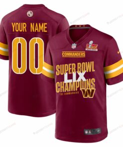 Washington Commanders Super Bowl LIX Champions V5 Game Men Custom Jersey - Burgundy JS2815 nicesnker