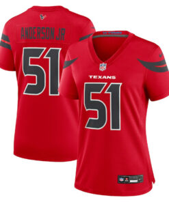 Will Anderson Jr. 51 Houston Texans Women Alternate Game Jersey - Red JS8500 nicesnker