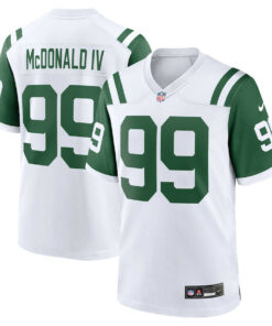 Will McDonald IV 99 New York Jets Classic Alternate Game Men Jersey - White JS5639 nicesnker