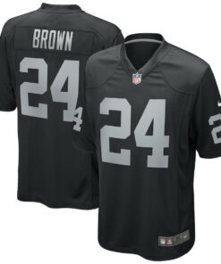 Willie Brown 24 Las Vegas Raiders Men Game Retired Jersey - Black JS5113 nicesnker