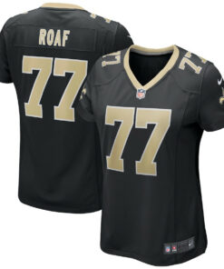 Willie Roaf 77 New Orleans Saints Women Game Retired Jersey - Black JS7512 nicesnker