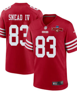 Willie Snead IV 83 San Francisco 49ers NFC Champions Patch Game Men Jersey - Scarlet JS1828 nicesnker