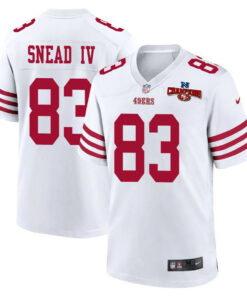 Willie Snead IV 83 San Francisco 49ers NFC Champions Patch Game Men Jersey - White JS9082 nicesnker