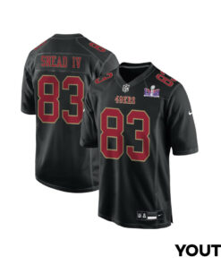 Willie Snead IV 83 San Francisco 49ers Super Bowl LVIII Patch Fashion Game YOUTH Jersey - Carbon Black JS6512 nicesnker