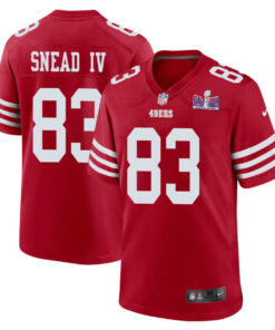 Willie Snead IV 83 San Francisco 49ers Super Bowl LVIII Patch Game Men Jersey - Scarlet JS9333 nicesnker