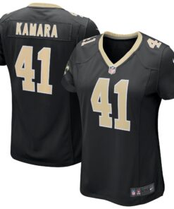 Women's Alvin Kamara Black New Orleans Saints Game Jersey JS1183 nicesnker
