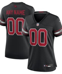 Women's Arizona Cardinals Black Alternate Custom Game Jersey JS8960 nicesnker