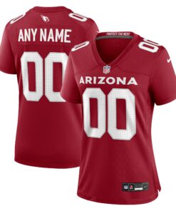 Women's Arizona Cardinals Cardinal Custom Game Jersey JS9917 nicesnker