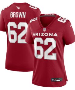 Women's Arizona Cardinals Evan Brown Cardinal Game Jersey JS1939 nicesnker