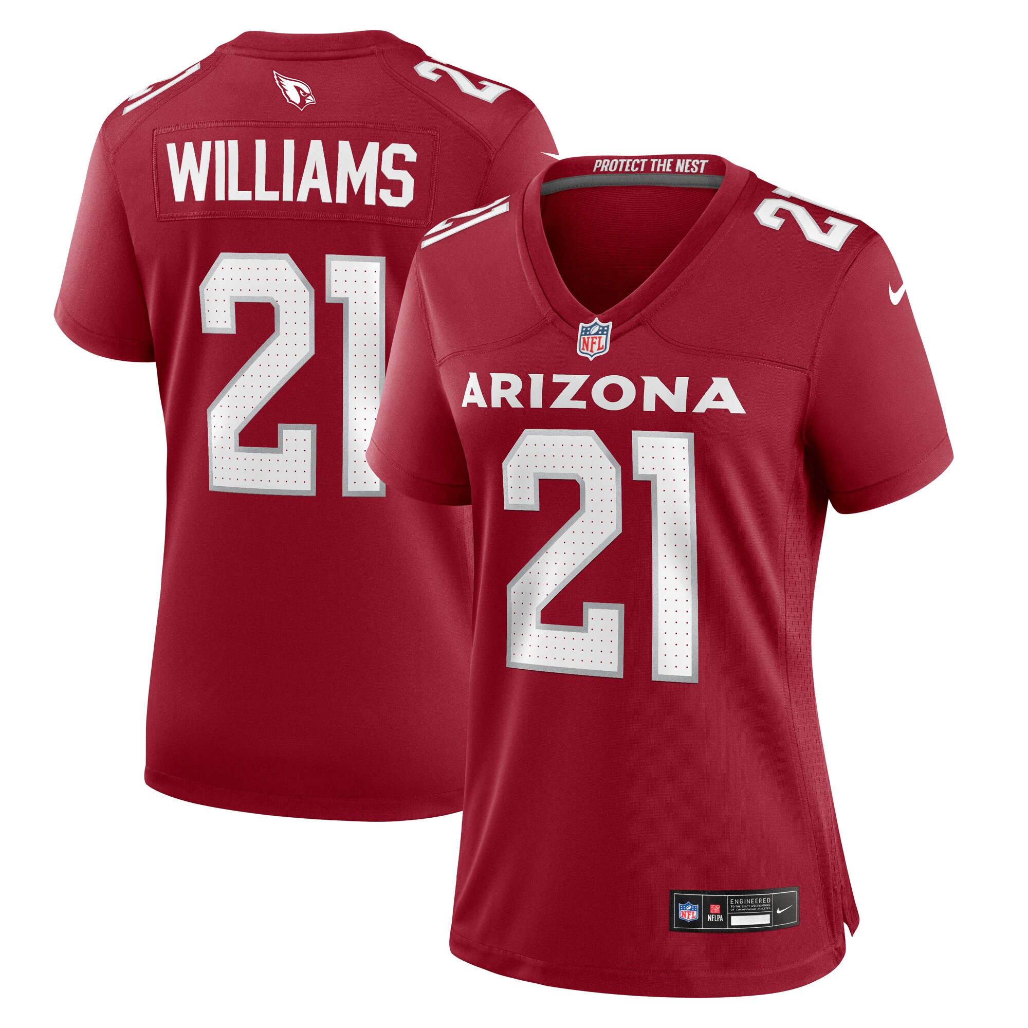 Women's Arizona Cardinals Garrett Williams Cardinal Game Jersey JS1807 nicesnker