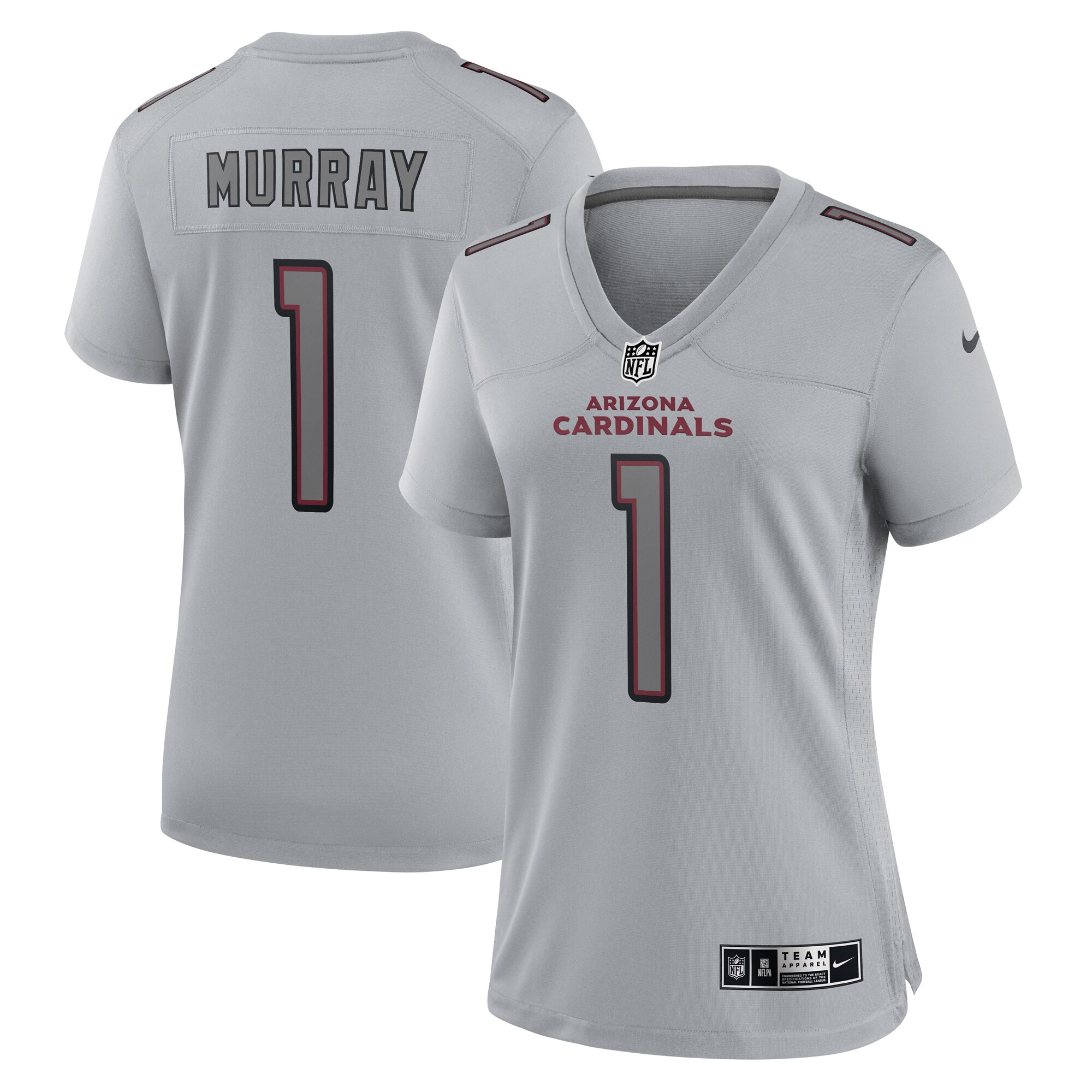 Women's Arizona Cardinals Kyler Murray Gray Atmosphere Fashion Game Jersey JS6476 nicesnker