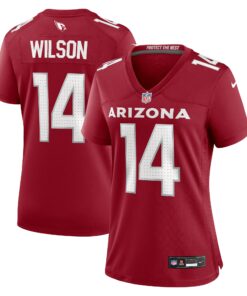 Women's Arizona Cardinals Michael Wilson Cardinal Team Game Jersey JS5291 nicesnker