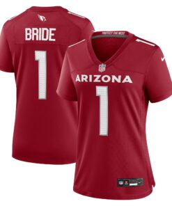 Women's Arizona Cardinals Number 1 Bride Cardinal Game Jersey JS8353 nicesnker