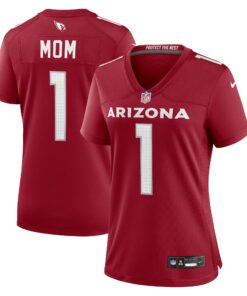 Women's Arizona Cardinals Number 1 Mom Cardinal Game Jersey JS3514 nicesnker