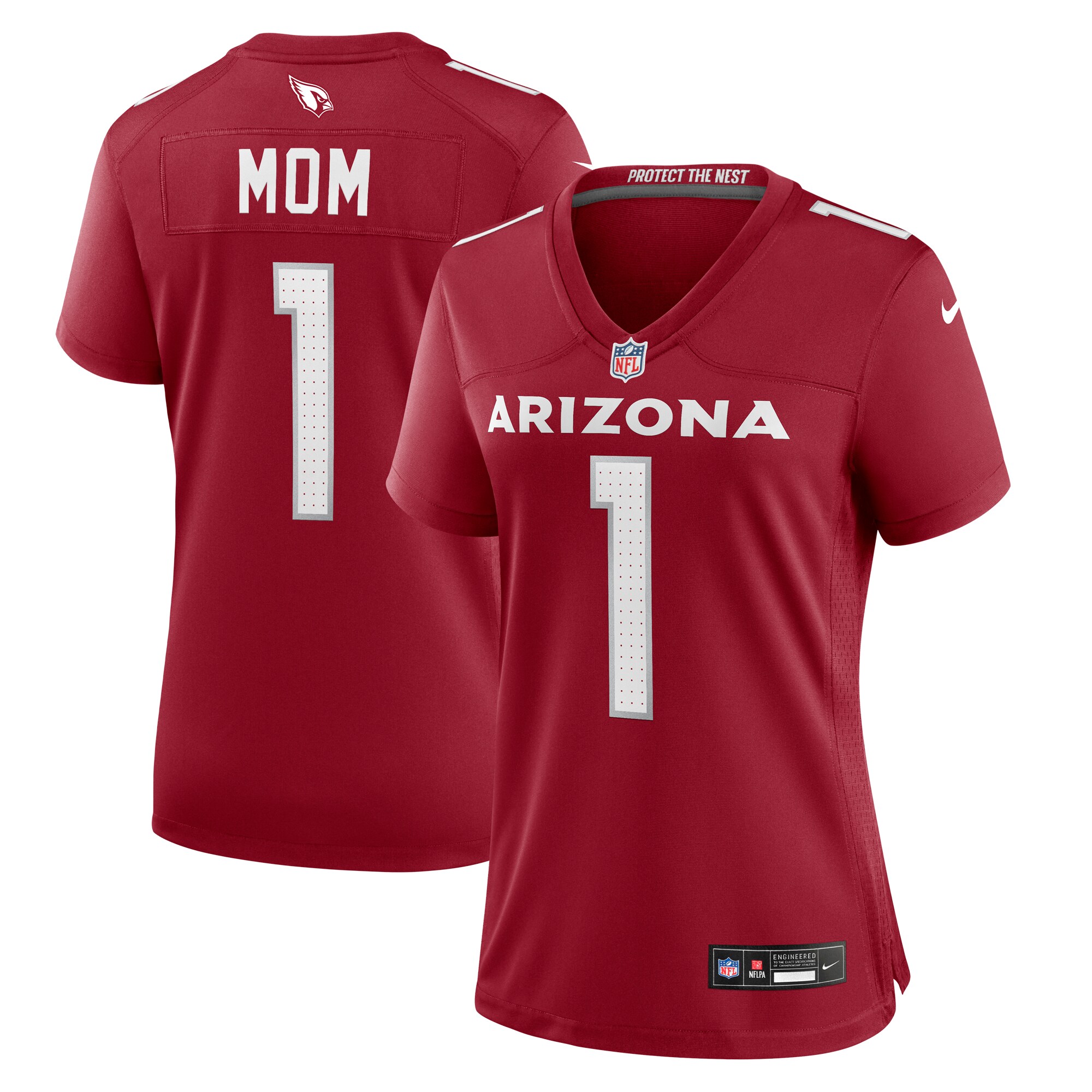 Women's Arizona Cardinals Number 1 Mom Cardinal Game Jersey JS3514 nicesnker