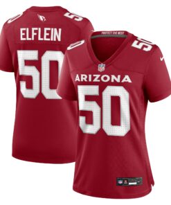 Women's Arizona Cardinals Pat Elflein Cardinal Team Game Jersey JS8346 nicesnker