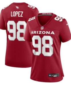 Women's Arizona Cardinals Roy Lopez Cardinal Game Jersey JS4320 nicesnker