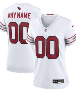 Women's Arizona Cardinals White Custom Game Jersey JS1673 nicesnker