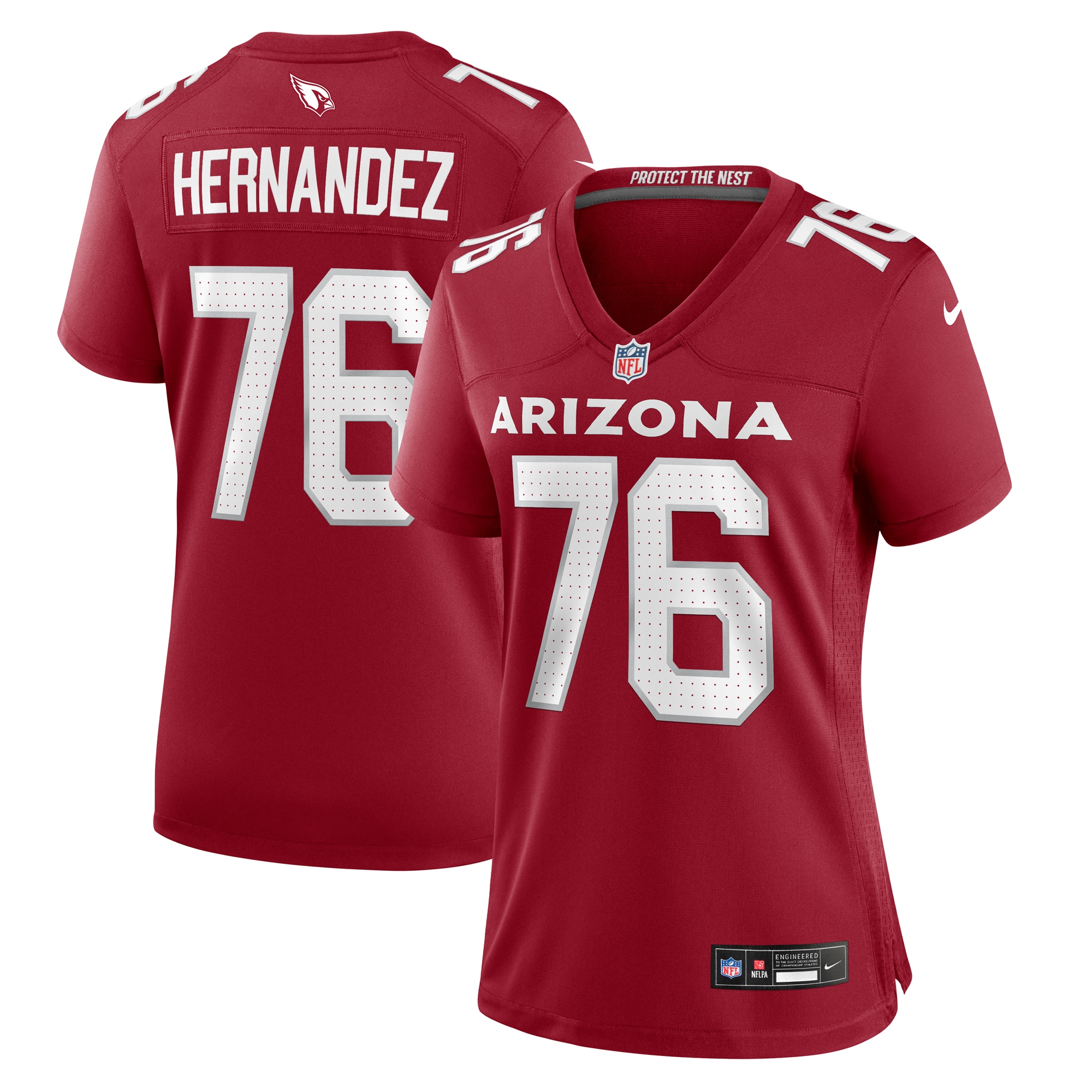 Women's Arizona Cardinals Will Hernandez Cardinal Game Jersey JS4578 nicesnker