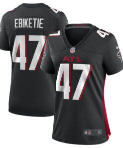 Women's Arnold Ebiketie Atlanta Falcons Black Game Player Jersey JS4413 nicesnker