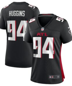 Women's Atlanta Falcons Albert Huggins Black Team Game Jersey JS3856 nicesnker
