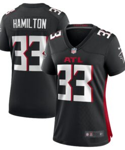 Women's Atlanta Falcons Antonio Hamilton Black Game Jersey JS8379 nicesnker