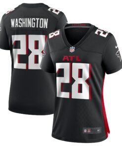 Women's Atlanta Falcons Carlos Washington Black Game Jersey JS2601 nicesnker