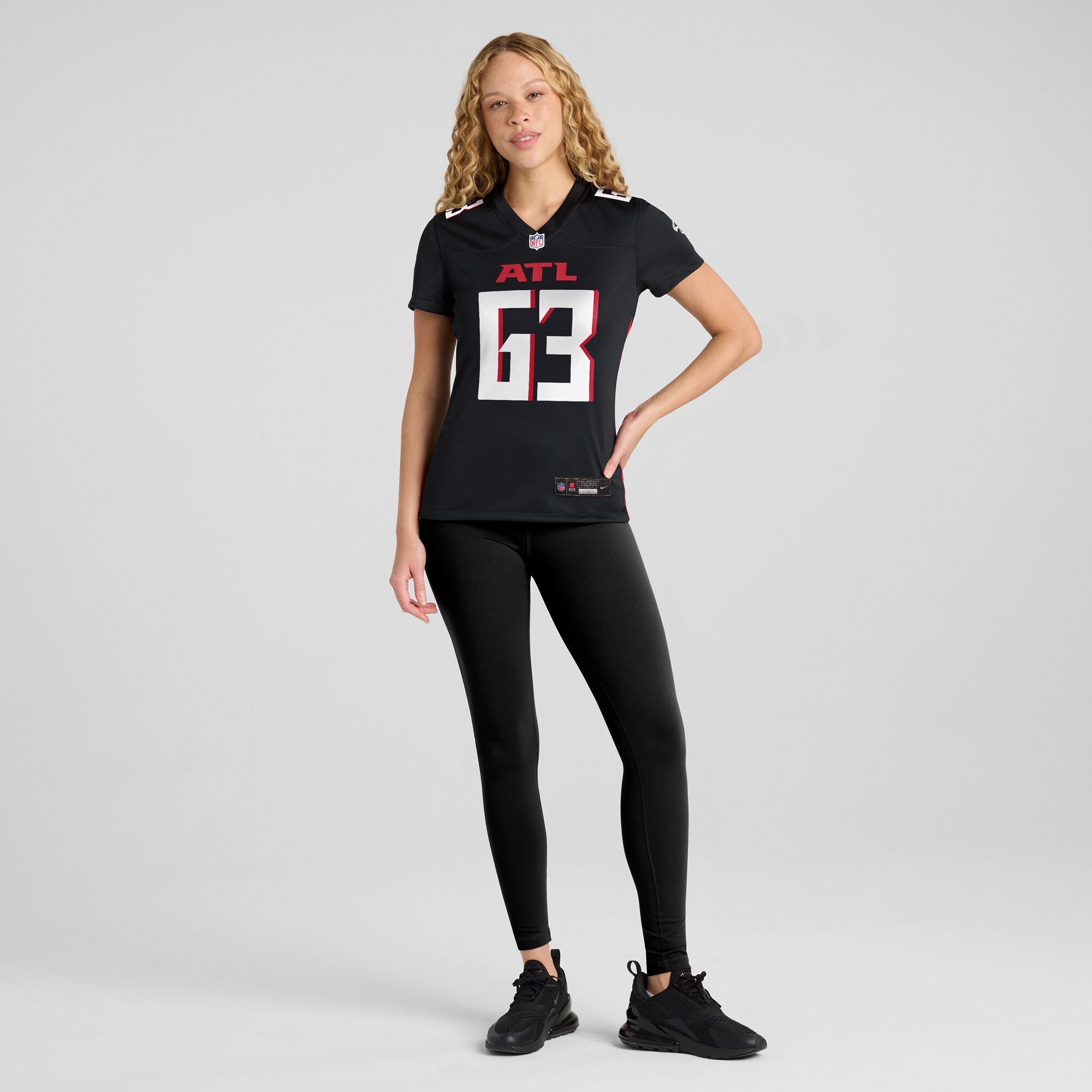 Women's Atlanta Falcons Chris Lindstrom Black Game Jersey JS8029 nicesnker - Image 4